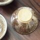 Set of 4 hand-turned glazed ceramic bowls