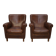 Vintage Dutch Cognac Colored Leather Club Chair, Set of 2