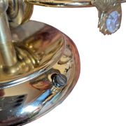 Pair of Banci Florence gold metal and crystal flower wall sconces