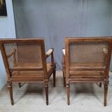 Pair of cane armchairs from the Louis XVI style