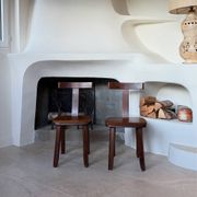 Pair of brutalist elm chairs