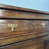 Large English sideboard, dresser, solid oak buffet George II 18th century.