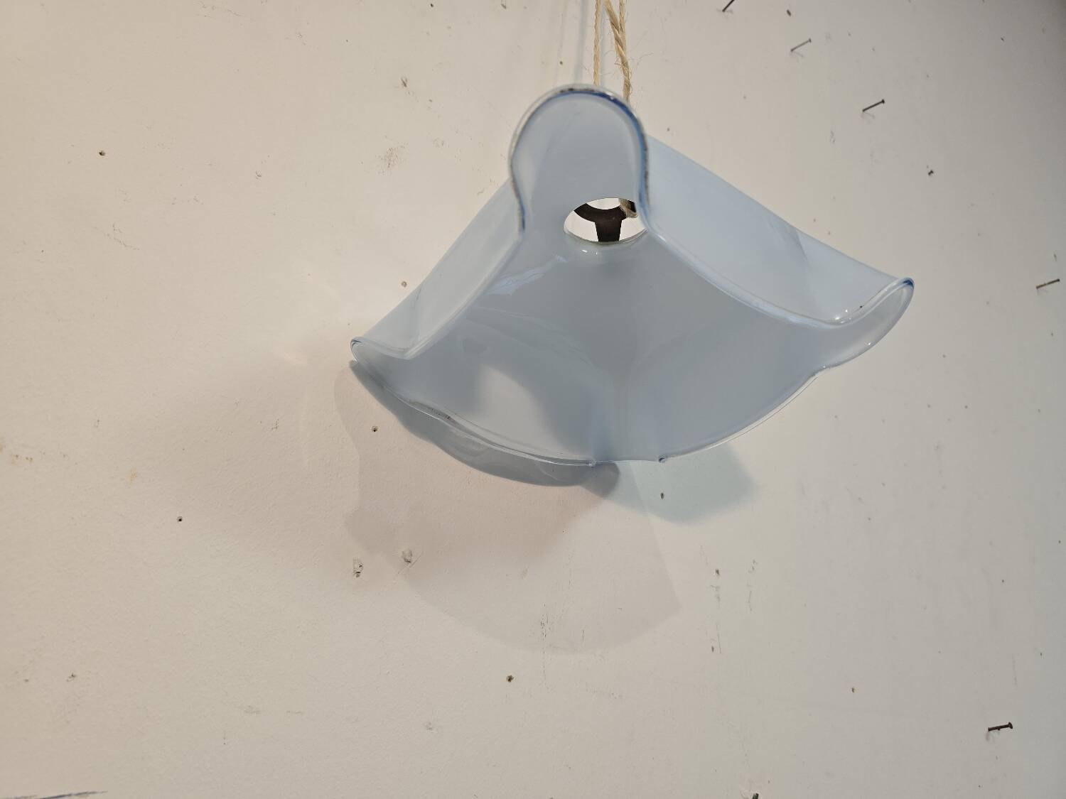 Blue opaline pendant light