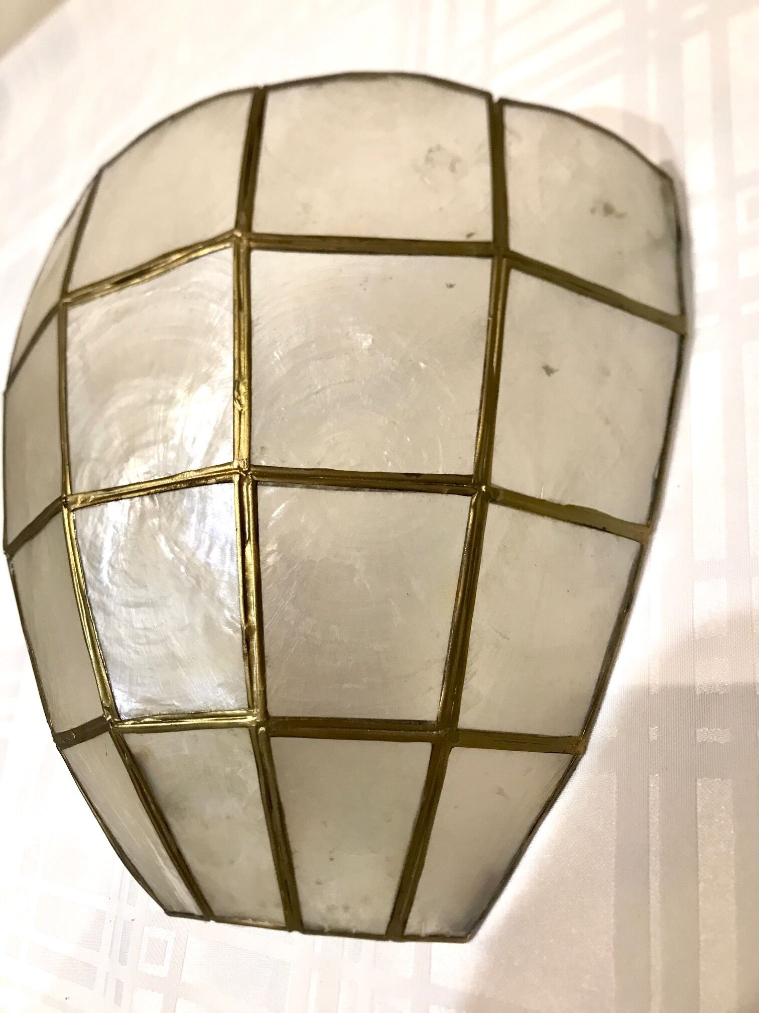 Pair of mother-of-pearl shell sconces