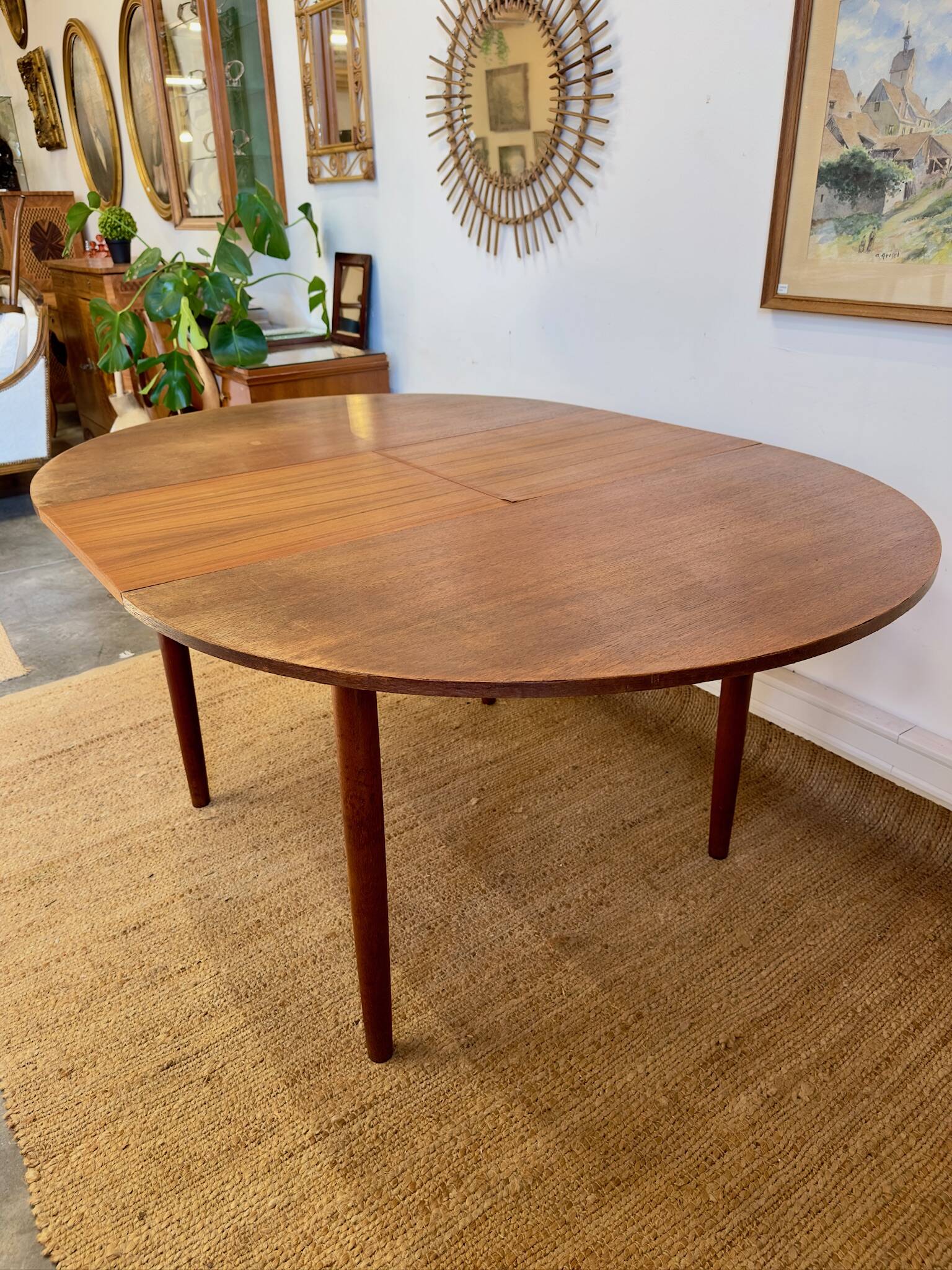 Table scandinave extensible en teck – années 60