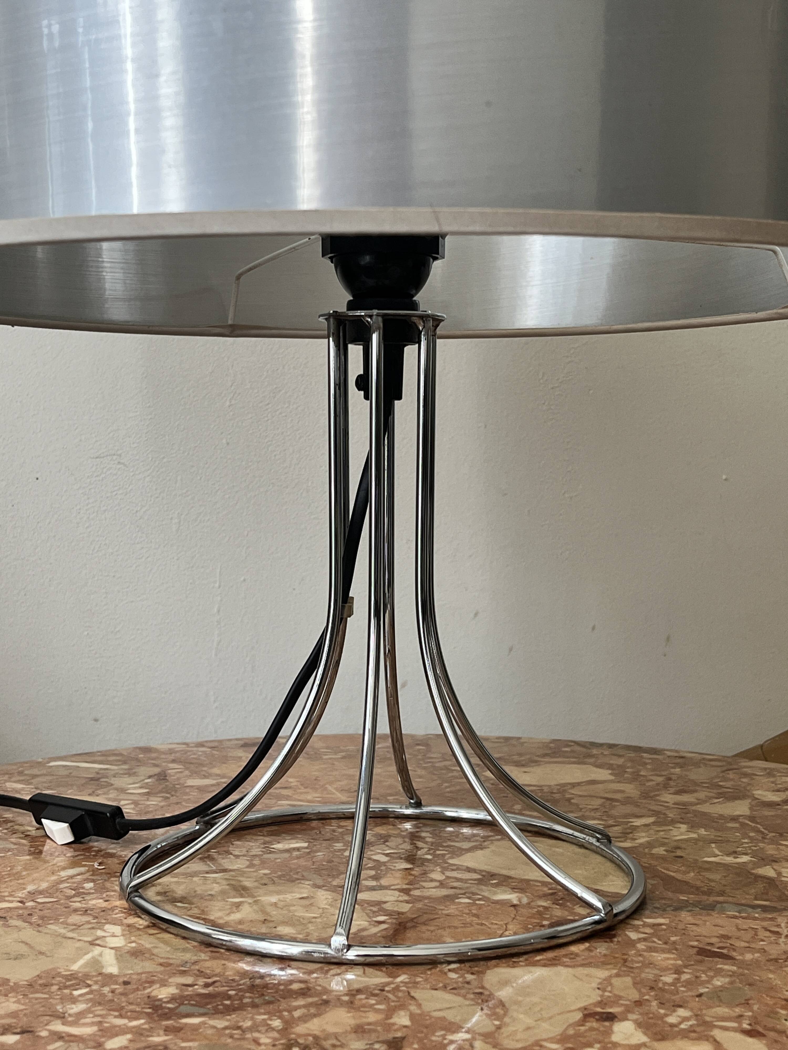 Chromed metal table lamp, 1970 design