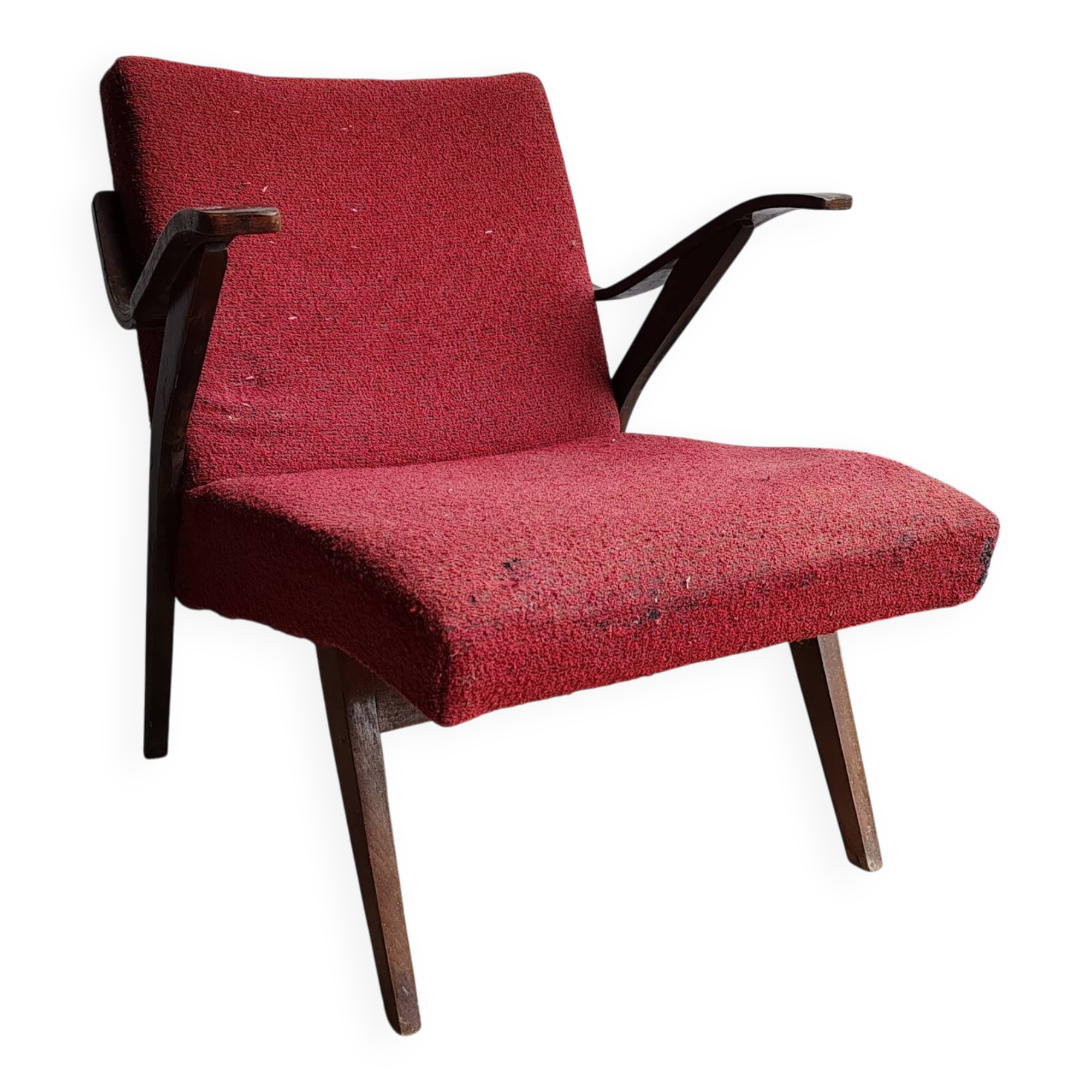 Vintage mid-century Tatra lounge chair in bent Czech wood.