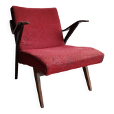 Fauteuil lounge Tatra vintage mi-siècle en bois cintré tchèque