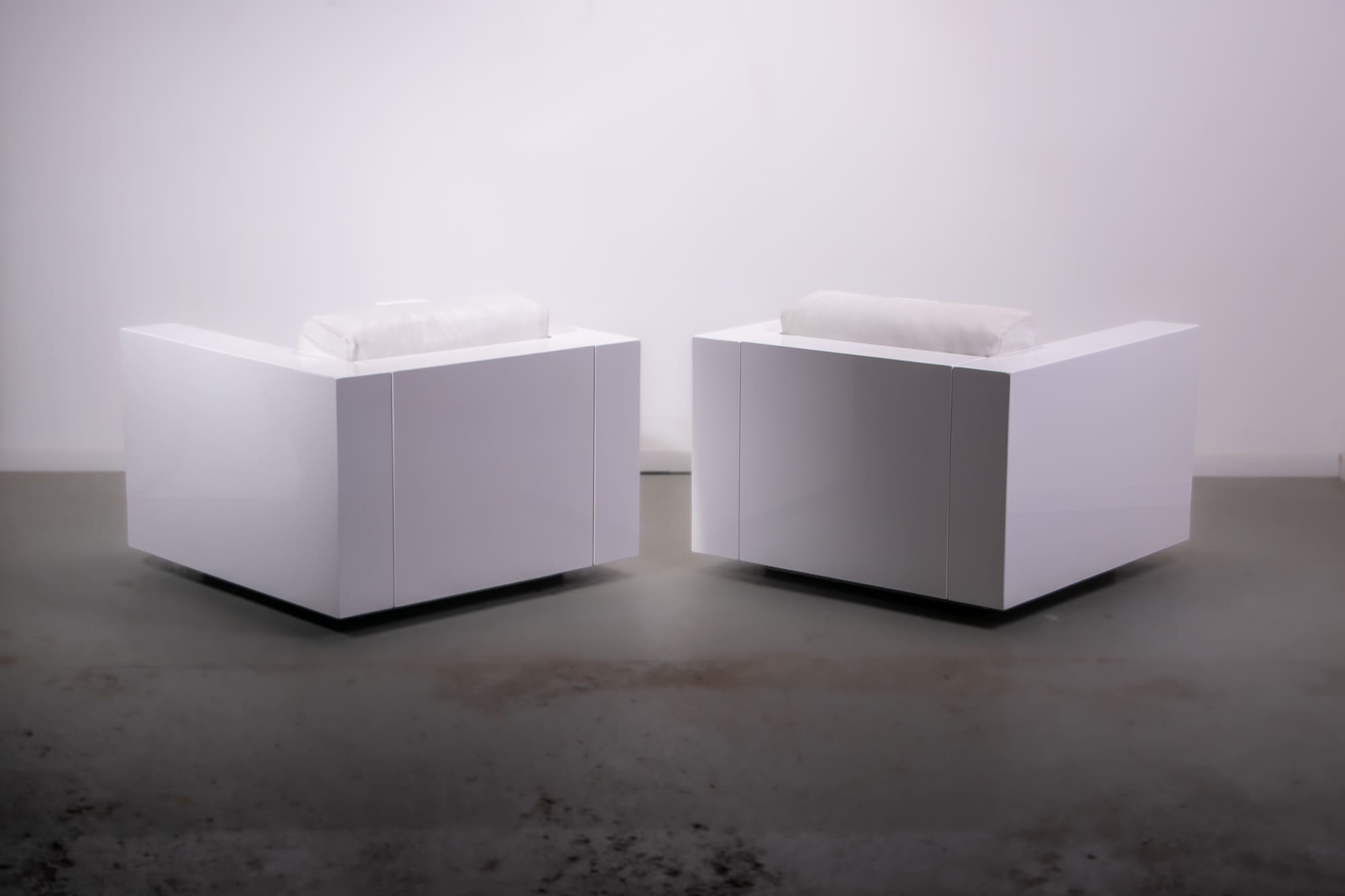 Saratoga armchairs by Lella and Massimo Vignelli for Poltronova