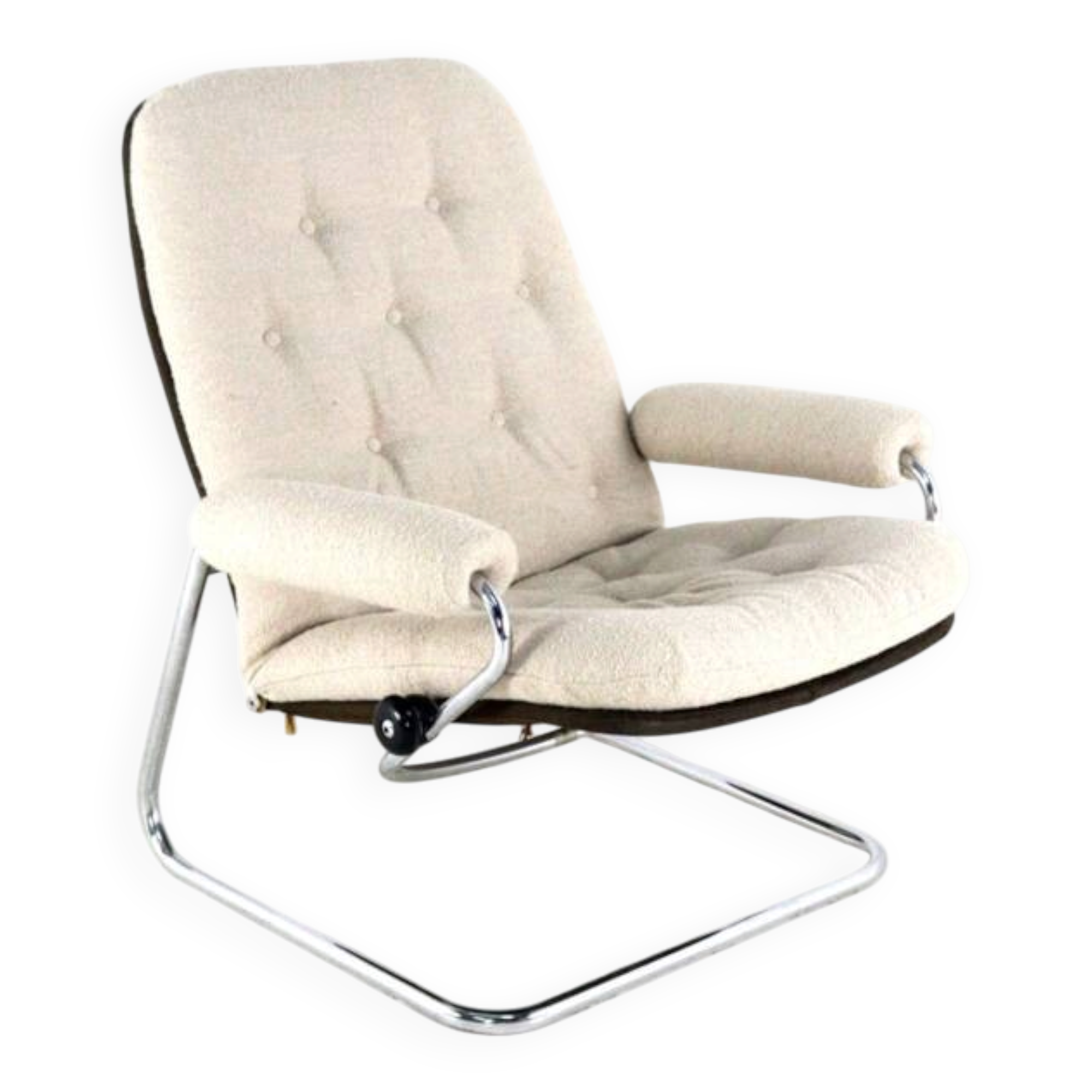 Ekornes Stressless 1970s armchair - very rare early model - new upholstered