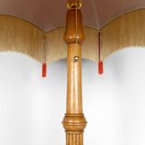 Important Art Deco carved oak floor lamp, France, circa 1920