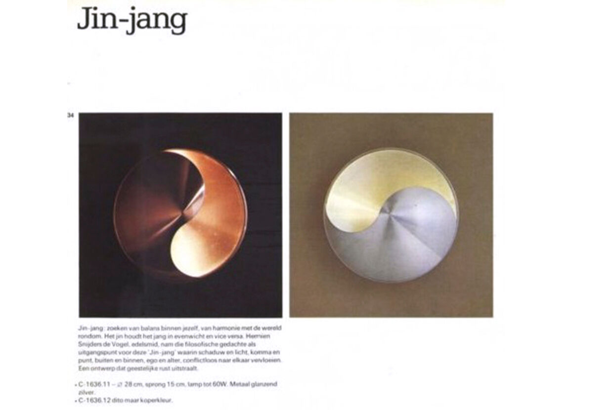 Yin Yang rare copper wall lamp from RAAK type C1636