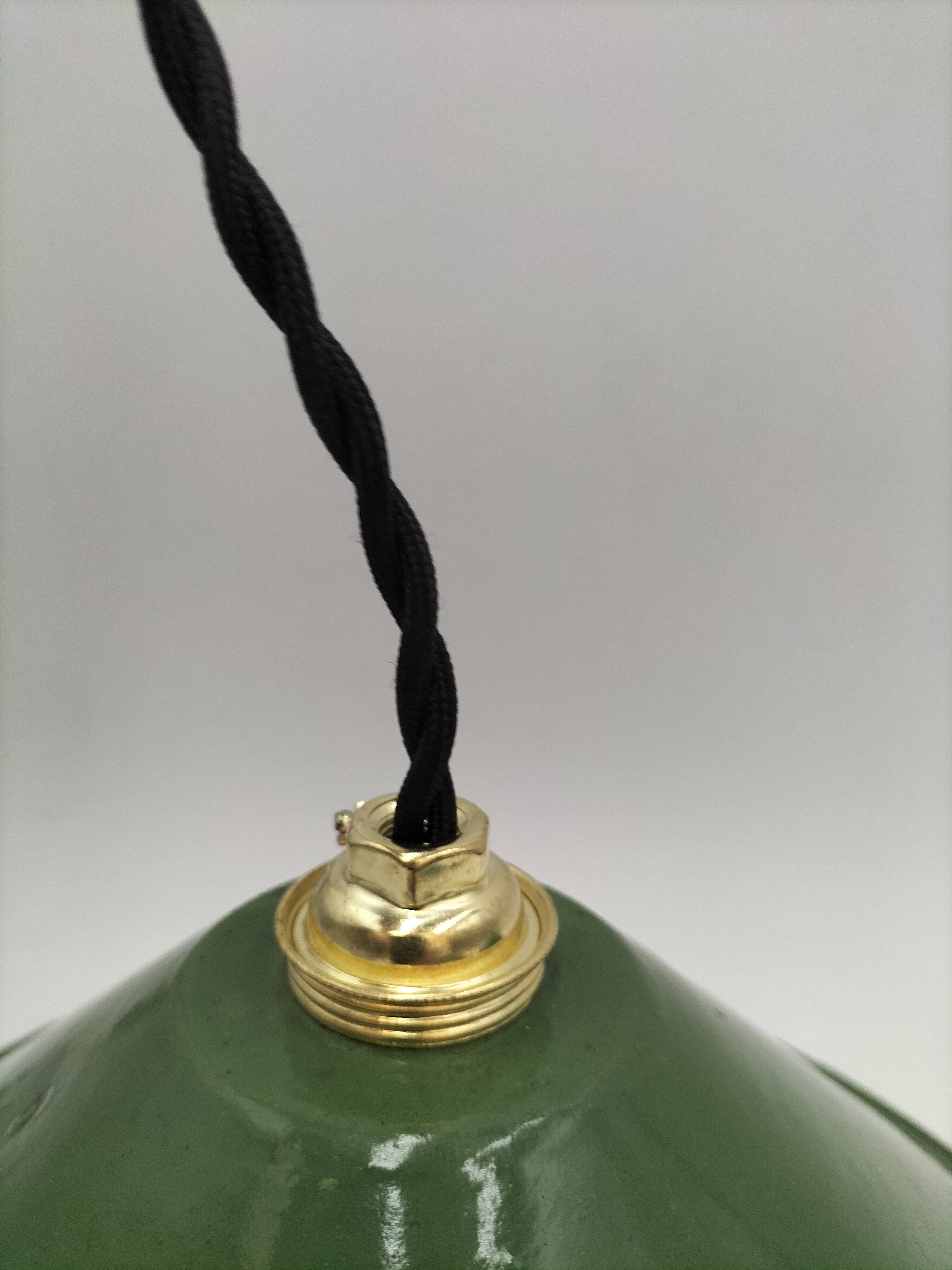 Enameled sheet metal cone pendants