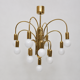 Vintage gold chandelier pendant lamp from the 1970s