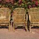 Set of 3 rattan armchairs from the 1970s France