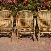 Set of 3 rattan armchairs from the 1970s France