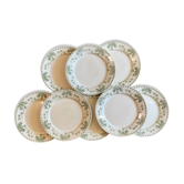 Set of 8 vintage plates in palmyre de sarreguemines iron earth (lot 3)