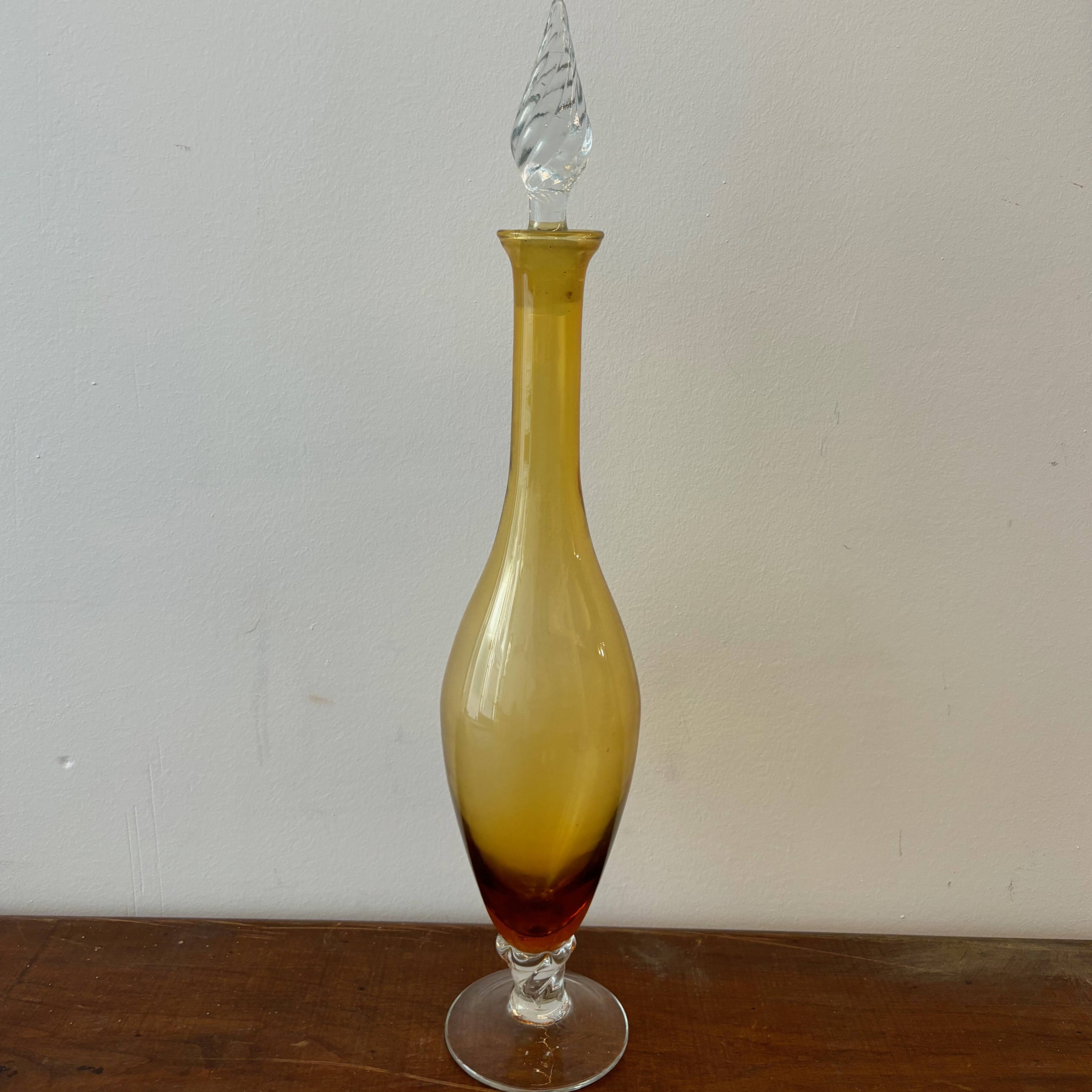 Italian colored glass carafe