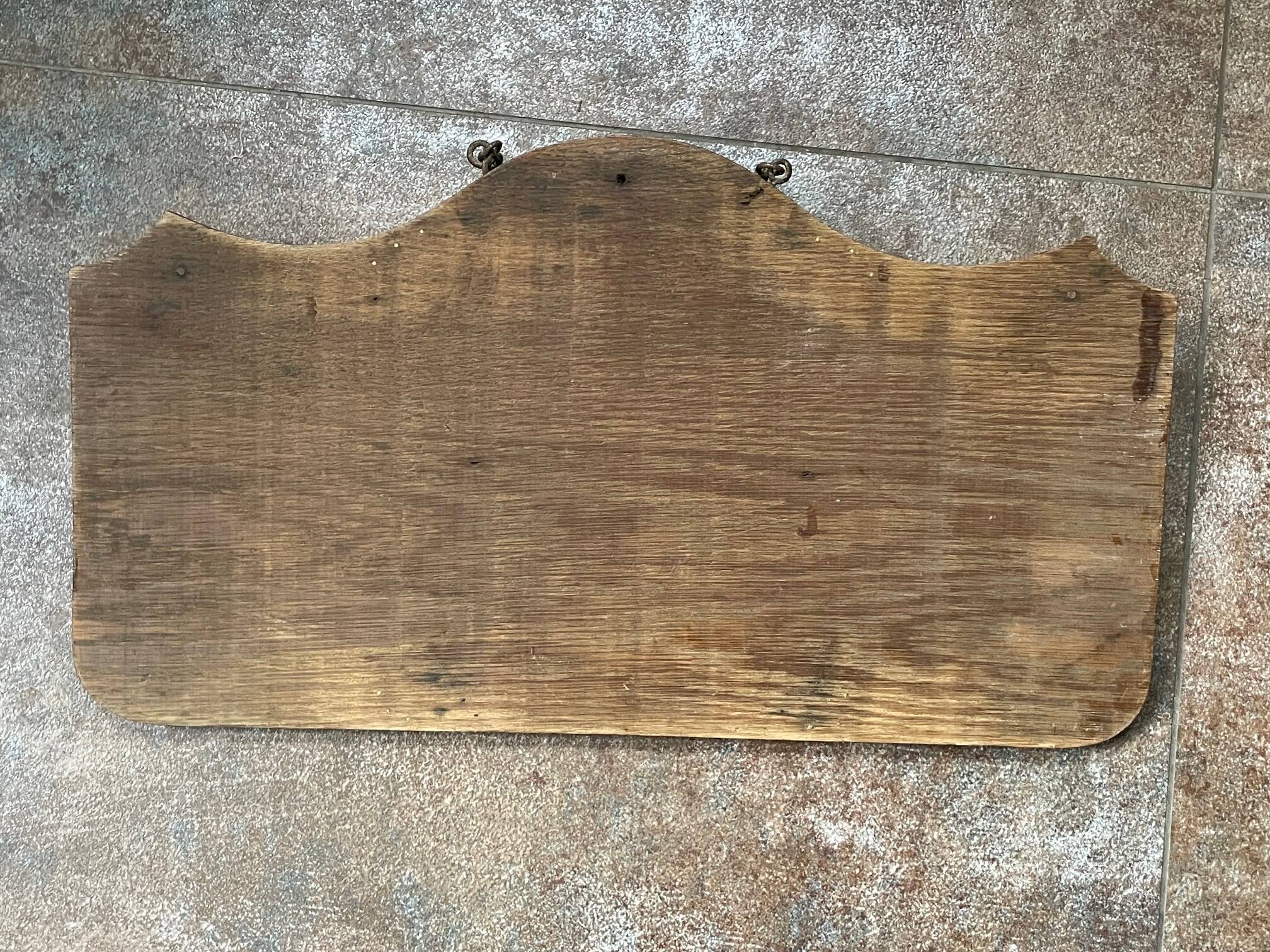 Antique hat rack/coat hook with beveled mirror