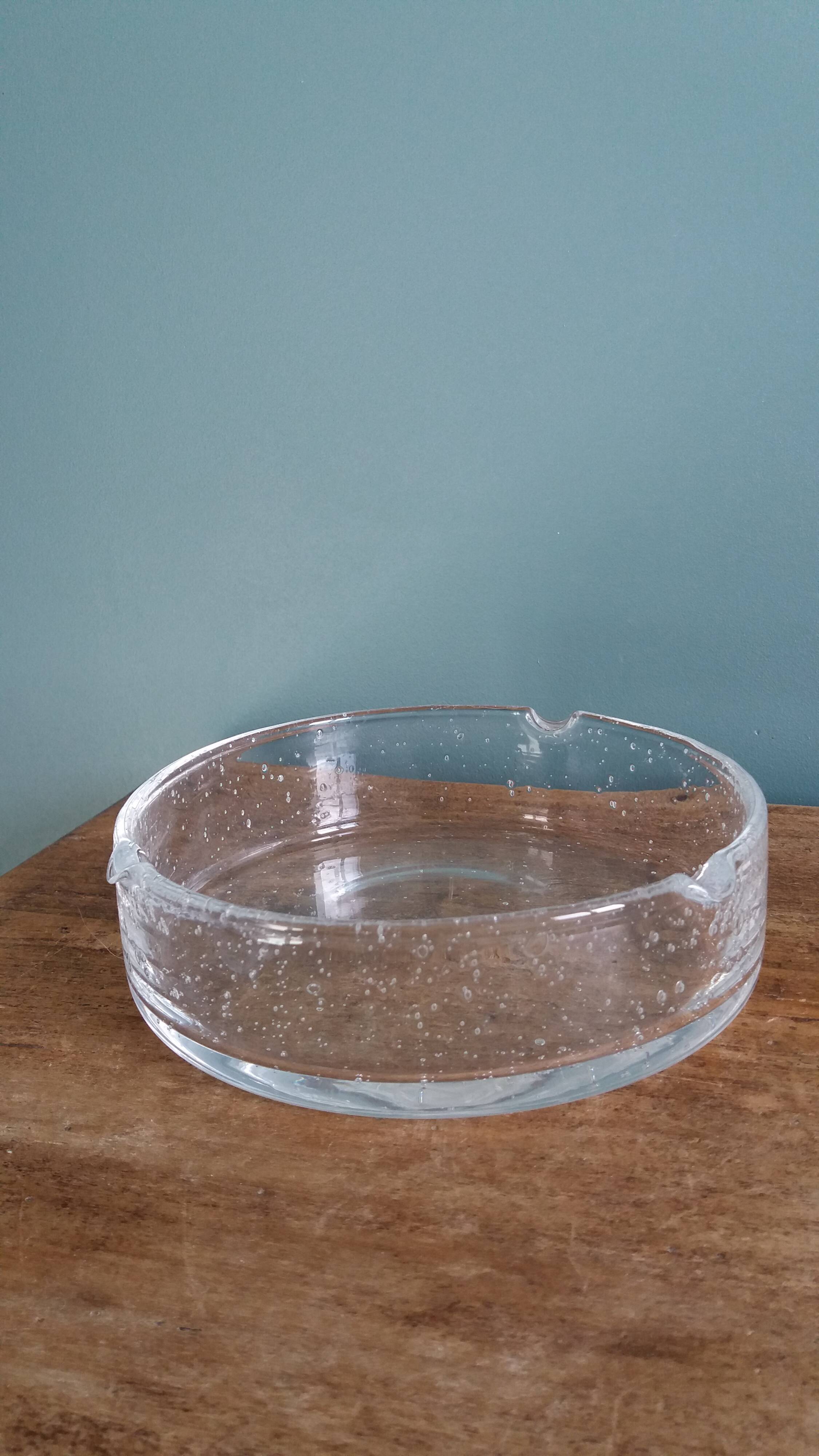 Cendrier ou vide-poche en verre bullé artisanal