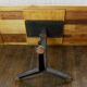 Table console pied central industriel fonte et bois