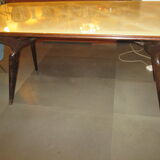 Table avec plateau en verre  des années 70