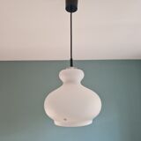 White opaline pendant lamp, Peill & Putzler, 70s