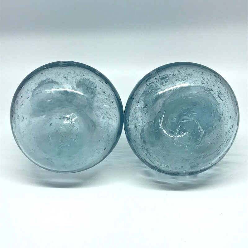 Biot blown glass carafes