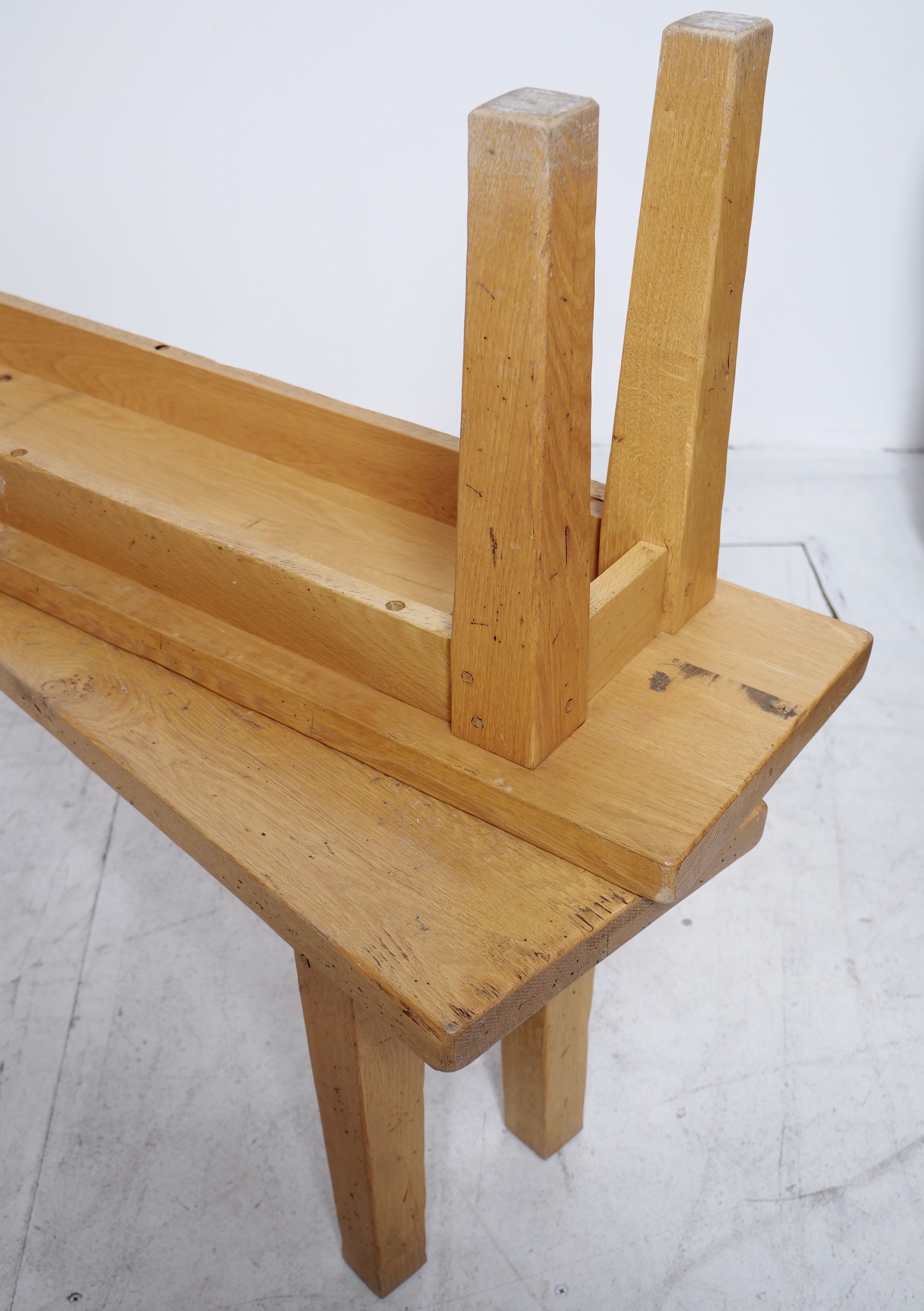 Pair of light oak benches