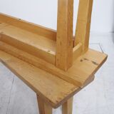 Pair of light oak benches