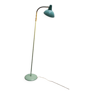 Lampada da terra Vintage in Ferro e ottone smaltato Anni '50