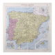 Carte Espagne et Portugal vintage 43x43cm de 1950