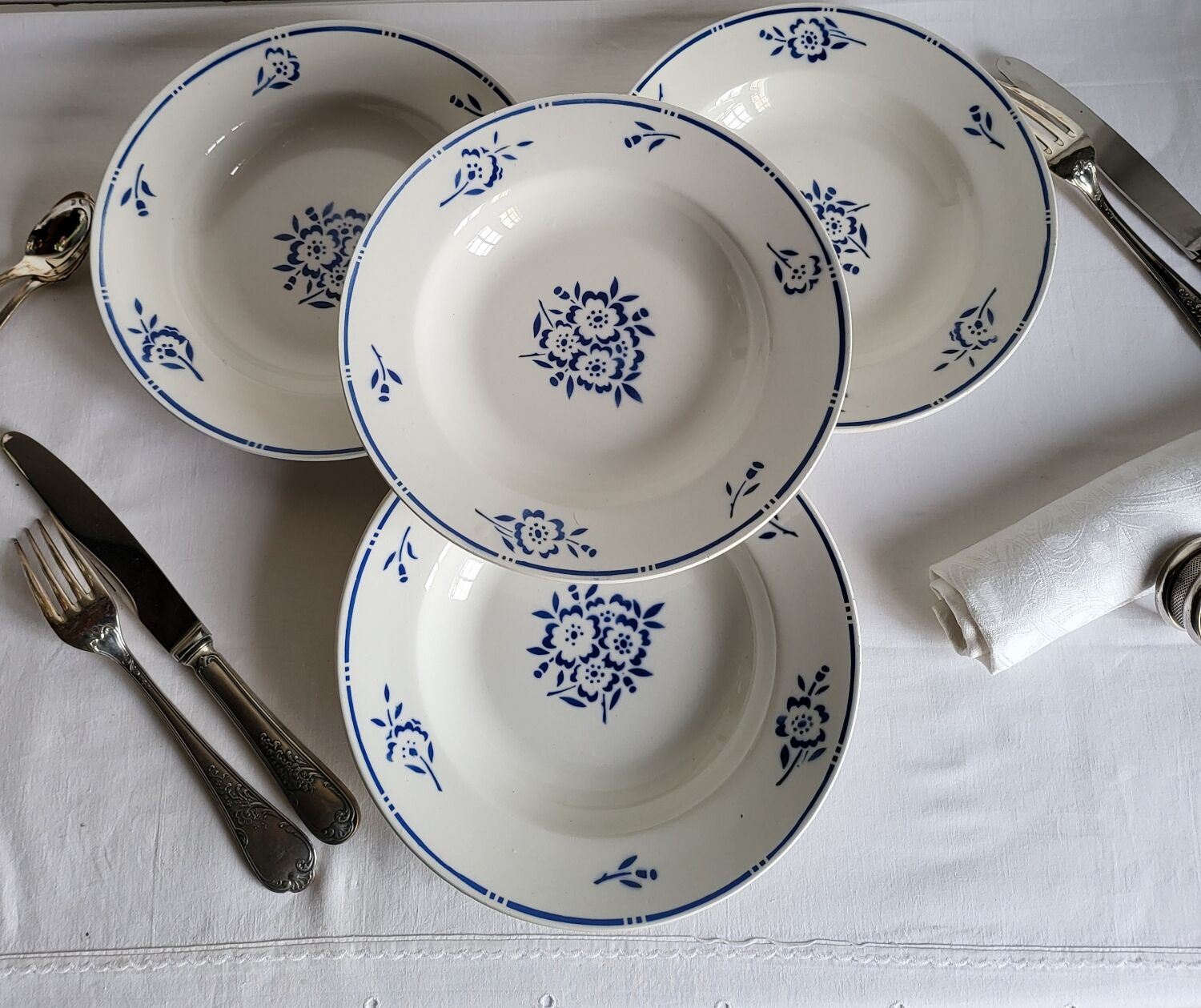4 Deep Plates in earthenware Moulin des Loups & Hamage model Lucien