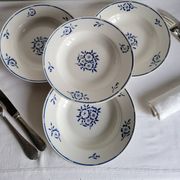 4 Deep Plates in earthenware Moulin des Loups & Hamage model Lucien