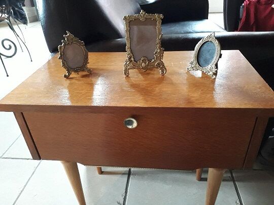 Bedside 60s blond wood