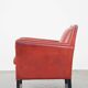 Fauteuil peint en rouge en cuir de mouton