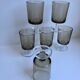 Set of 5 glasses with liqueur smoked glass design 70s