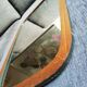 Asymmetrical modernist free form wooden mirror 50/60 - 59x39 to 32cm