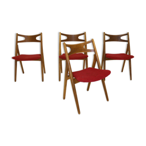 set de 4 chaises Sawbuck