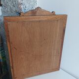 Antique beveled mirror & carved wooden frame