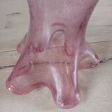 Pink bubble glass corolla vase