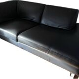 Canapé cuir roche bobois petit angle méridienne islande noir