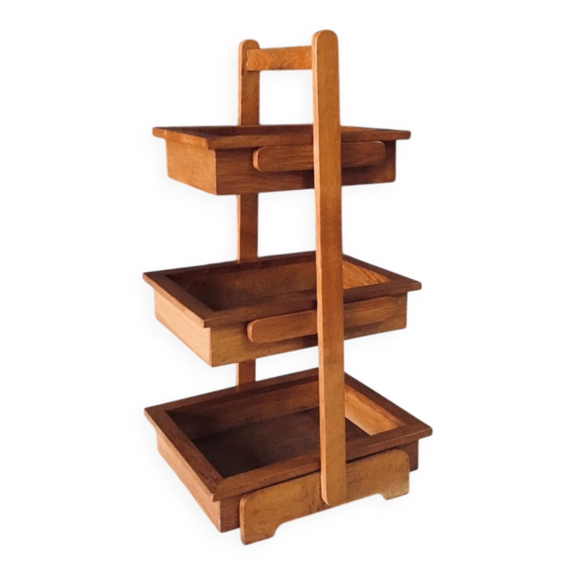 Mid-Century Oak Magazine Holder, Belgium, 1950s