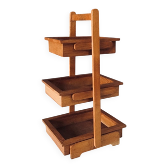 Mid-Century Oak Magazine Holder, Belgium, 1950s