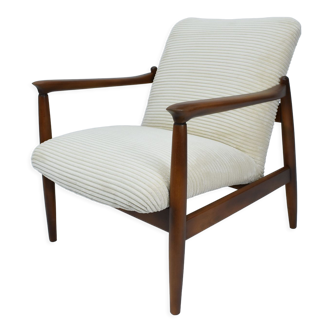 Fully restored vintage armchair, designer E.Homa, 60s, Cord, beige