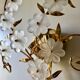 Pair of Italian wall lamps with a bouquet 1980