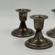 Set of 3 vintage silver-plated candle holders