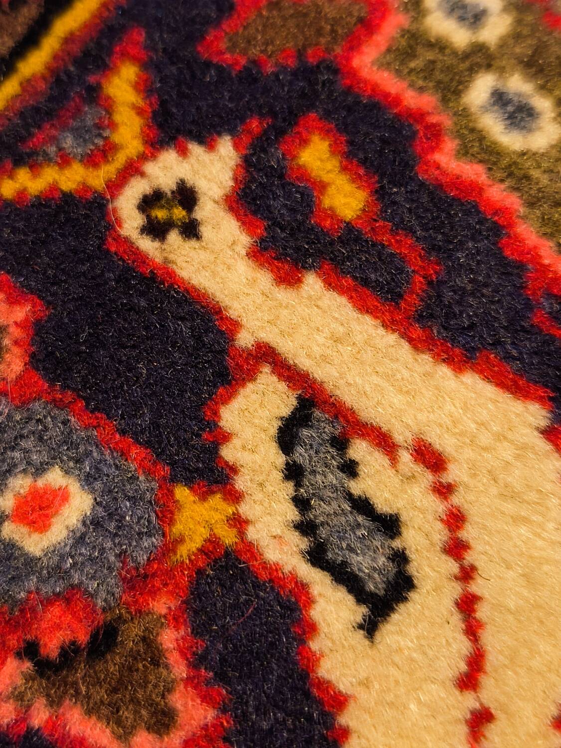 Hand-knotted Bakhtiari Persian carpet from Iran.