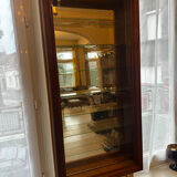 Wall display cabinet - wood - glass and mirror H 107 / W 53 / D 15.5 cm