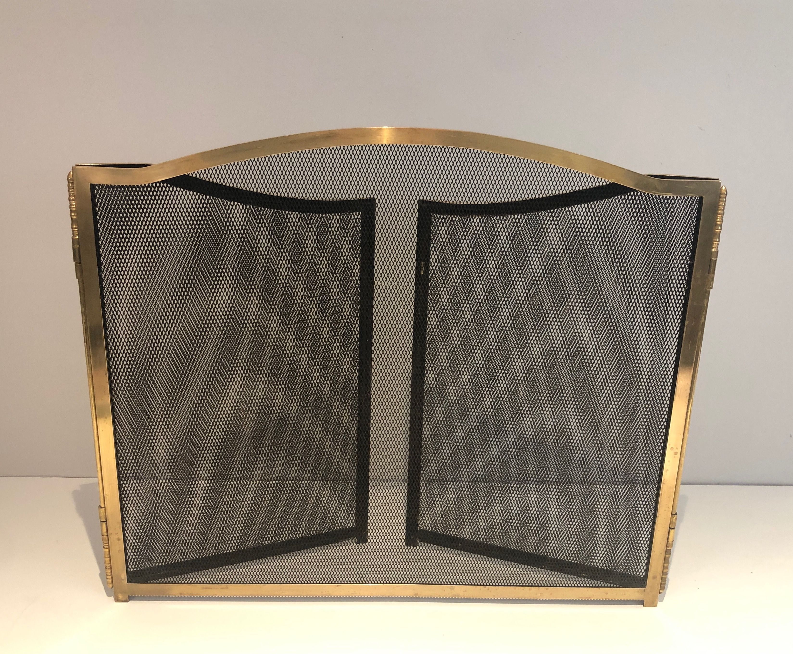 Brass fire screen